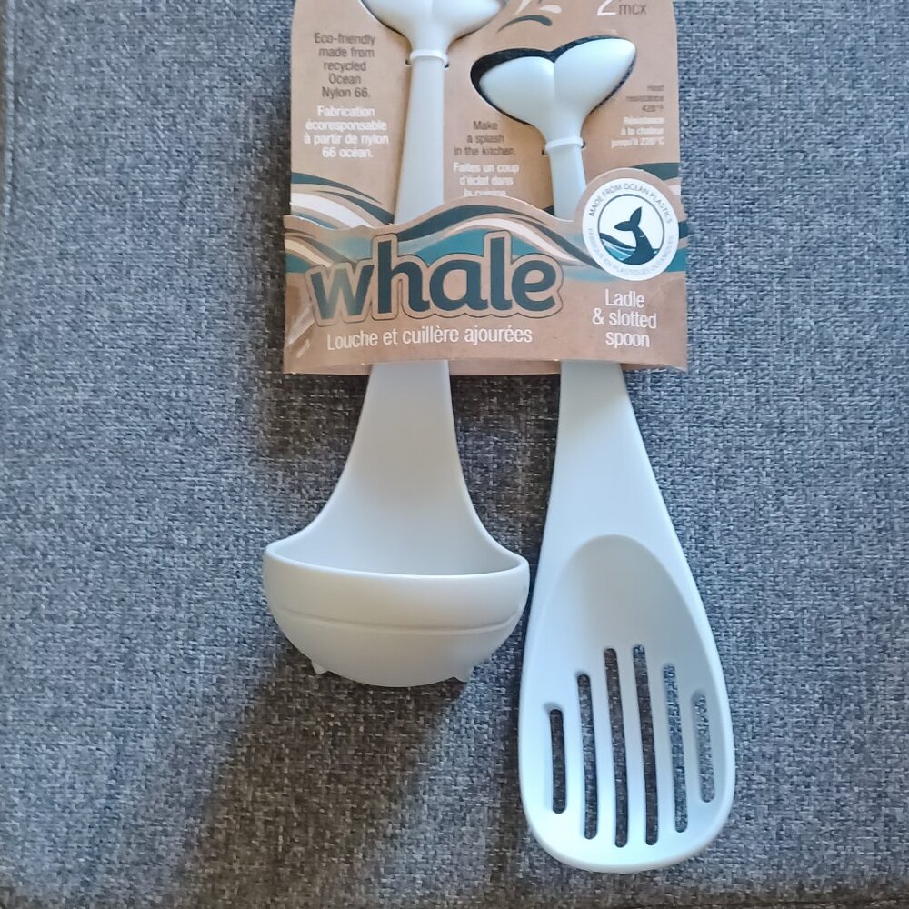 Joie 2 Piece Whale Themed Ladle & Slotted Spoon Set Eco Friendly New